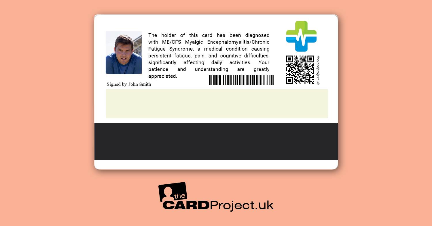 ME/CFS Premium Medical Photo ID Alert Card (REAR)